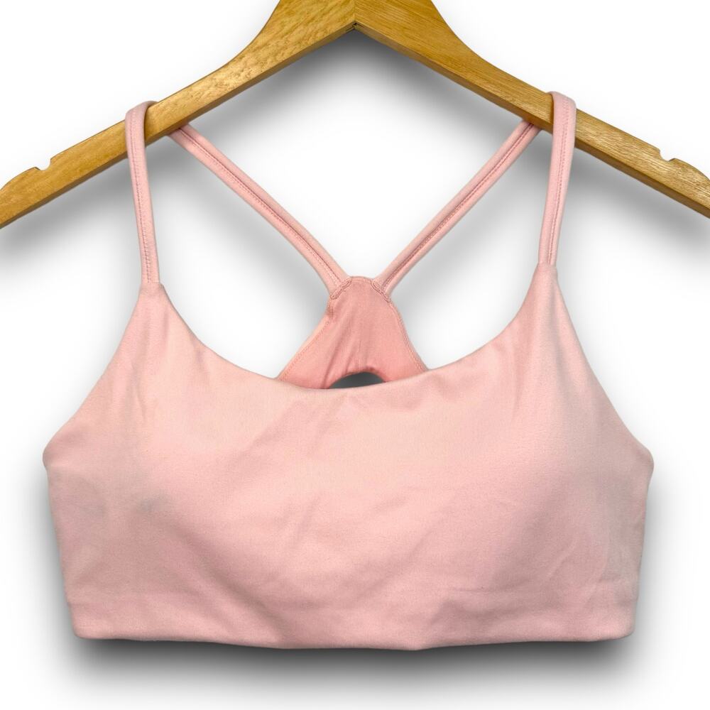 NEW Marika Pink Sports Bra Racerback Padded Light Support Athletic Size Large